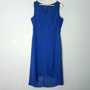 White House Black Market Blue Midi Pleated Back Dress 12